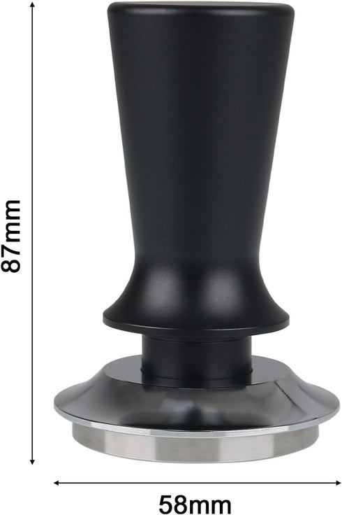 Espresso Coffee Hand Tamper, 58mm Aluminum Handle Spring Loaded Calibration Tamper with Stainless Steel Base