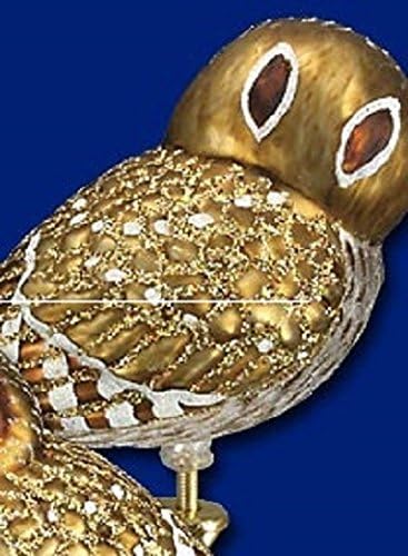 Old World Christmas Clip-on Pygmy Owl Bird Blown Glass Ornament 18067, Free Box Included