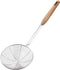IQCWOOD Spider Strainer Skimmer with Wood Handle, 5.5 Inch Fryer Scoop for Cooking and Frying, Kitchen Utensils Spoon