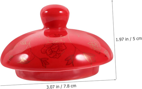 Tea Cup Lid, Ceramic Teapot Supply, Replacement Accessory for Retro Teacup Lid, Vintage Red Teapot Supplies