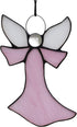 Pink Angel Stained Glass Window Hangings Tiffany Style Gift for Nurse, Memorial Remembrance Sympathy (6.3"×4.3")