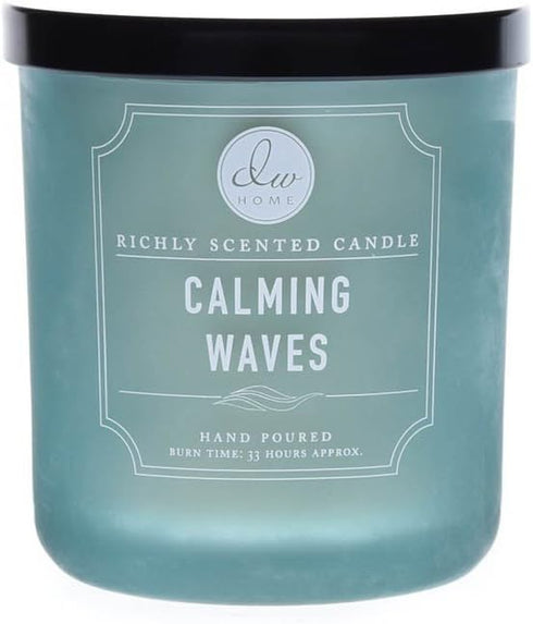 Contemporary Richly Scented Candle "CALMING WAVES" in Medium Jar with Lid