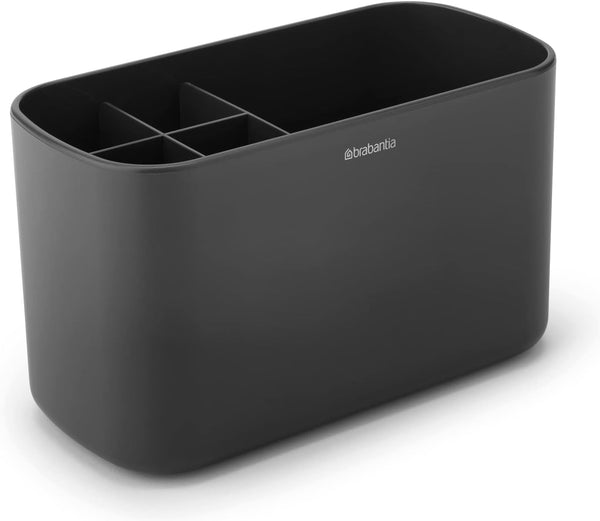 Brabantia Renew Bathroom Caddy (Dark Grey) - Compartments for Toothbrushes, Toothpaste, Soap