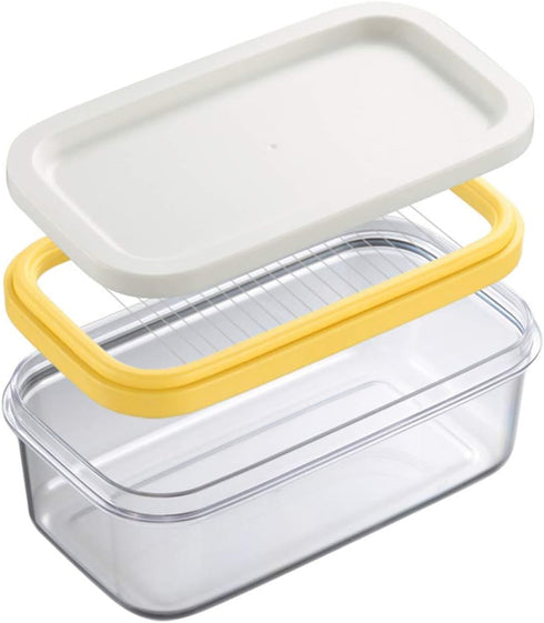 Bibabala Butter Dish with Lid Rectangle Butter Keeper with Cutter Slicer for Easy Cutting and Storage, Butter Box