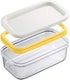 Bibabala Butter Dish with Lid Rectangle Butter Keeper with Cutter Slicer for Easy Cutting and Storage, Butter Box