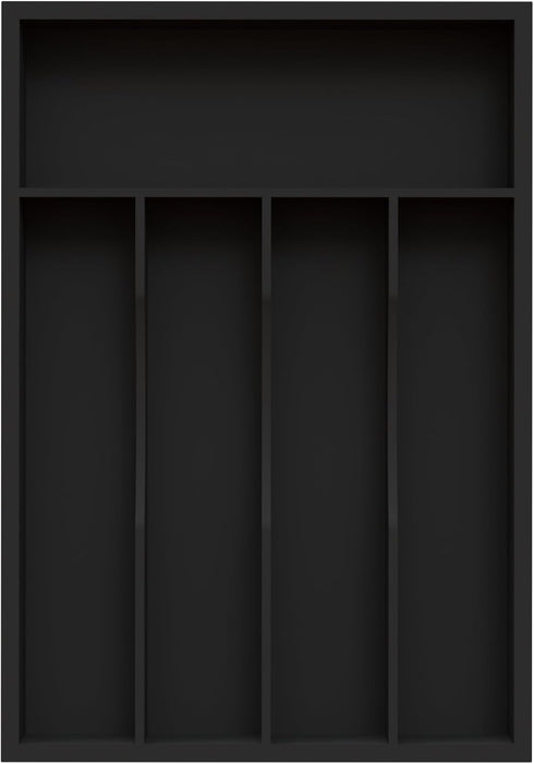 Bamboo Silverware Organizer, Kitchen Drawer Utensil Holder, Cutlery Tray & Spoon Storage with Grooved Drawer Dividers