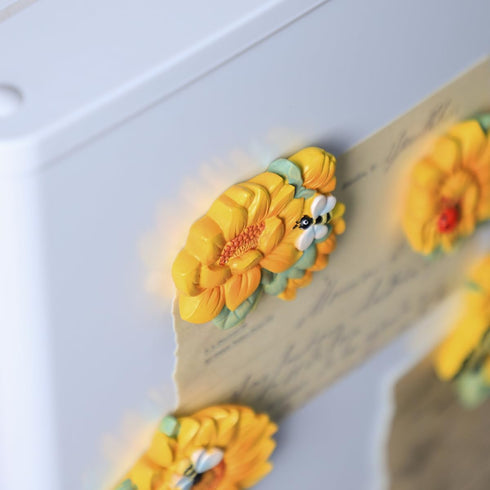4 PCS Sunflower Resin Fridge Magnets for Refrigerator, Whiteboard, Office, Photo Cabinet, Bulletin Board Home Decoration