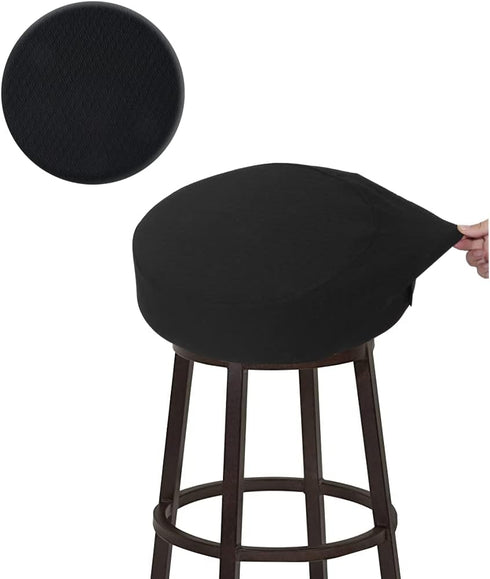 BUYUE Bar Stool Covers, Luxury Fabric Dia.12-14" Round Crease-Resistant Stretchy Washable Jacquard