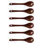 6 pcs Porcelain Egg Spoons, 4.7 inch Ceramic Spoons for Coffee, Dessert, and Yogurt (Milky Brown)
