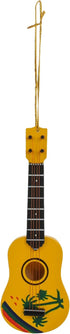 Broadway Gifts 5.4" Yellow Tropical Design Wood Ukulele Ornament Decoration