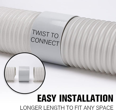 HOXHA 2 Pack Portable Air Conditioner Hose with Coupler 5.9 Inch AC Exhaust Vent Duct Hose Universal AC Tube Hose Kit
