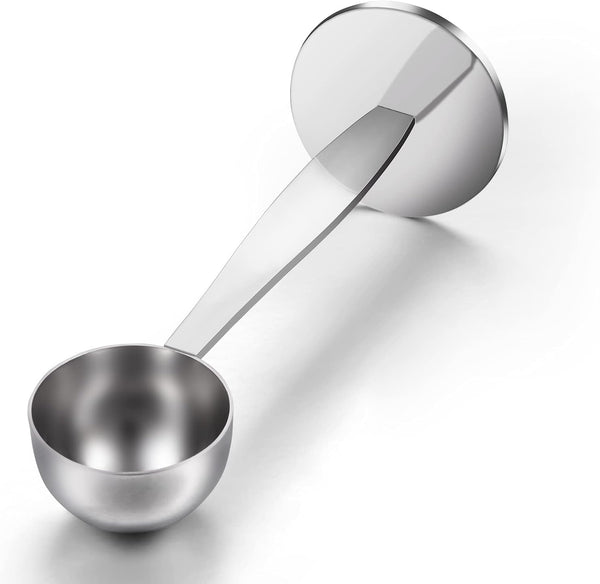 Two-in-One Stainless Steel Coffee Scoop Tamping Spoon, Dual-Purpose Coffee Tool for Measuring and Tamping