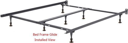 CAFORO Replacement Bed Frame Feet, 2-Piece Steel Stem Plastic Glide Legs to Replace Wheels (Set of 4)