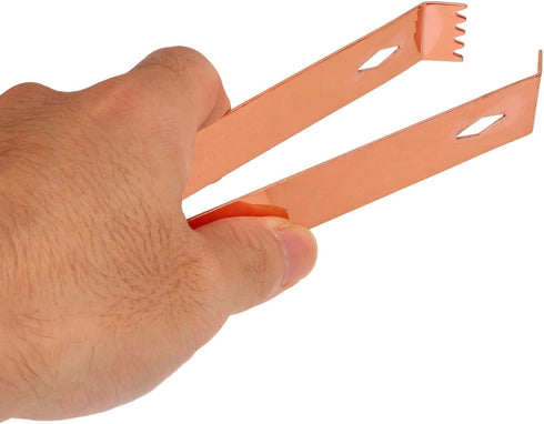 Ice Tongs for Sugar Cubes, Stainless Steel Serving Tongs for Appetizers, Kitchen Tongs for Tea Party (Copper Plating)