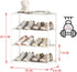 Vockot 6-8 4-Tiers Closet(White) Small Shoe Rack Pairs Sturdy Shoe Shelf Narrow Stackable Shoe Organizer,Lightweight