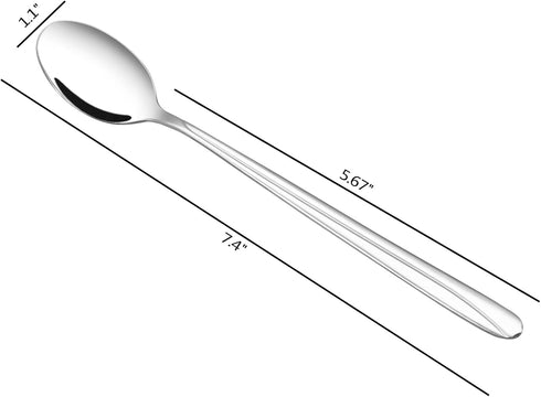 Obstnny 12 Pieces Long Handle Ice Tea Spoons, Stainless Steel Mixing Spoons