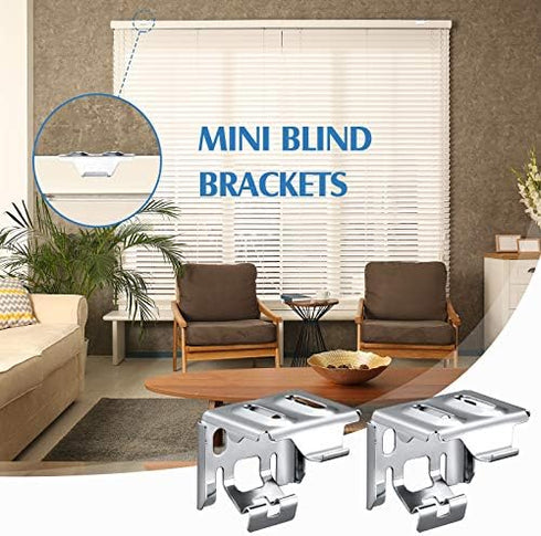 Jetec 6 Pieces Mini Blind Brackets for Window Blinds, with Screws