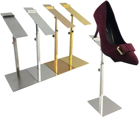 VIDAYA Countertop Set 2 Silver Display Stand, Stainless Steel Shoe Risers Adjustable Retail Supplies, Rack