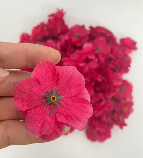 Rikyo 100 Artificial Silk Cherry Blossom Flower Heads Spring Fake Plum Blossom Peach Blossom,Vase Fillers,Corsages