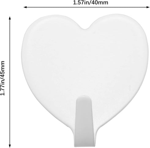 5PCS Stainless Steel Heart-Shaped Hooks, Multifunctional Self Adhesive Door Hooks, Wall Mounted Coat Rack, Milky White