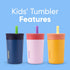 12 Oz, Owala Kids Insulation Stainless Steel Tumbler with Spill Resistant Flexible Straw, Easy to Clean, Kids Water