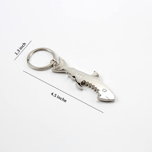 Creative Metal Corkscrew Shark Beer Bottle Opener Keychain Pendant for Fun Bottle Opening