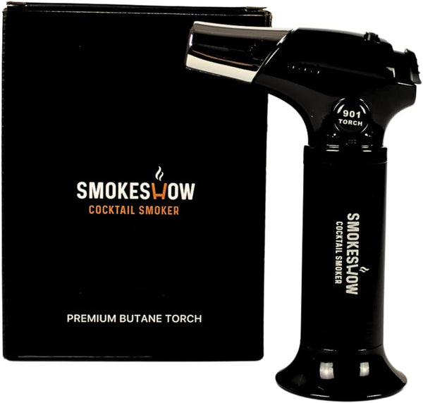 Blow Butane Cooking Torch, Lighter with Safety Lock and Adjustable Flame for BBQ, Baking, DIY