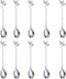 AnSaw Elegant Silver Leaf Coffee Spoons - 10-Piece Mini Stainless Steel Espresso & Dessert Tea Spoons, 4.7"