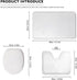 UNICEU 3 Piece Bathroom Rug Set, Grey White Marble, Machine Washable, Non Slip Microfiber
