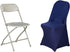 5 Efavormart PCS Navy Premium Spandex Stretch Folding Chair Cover, Fitted Folding Chair Cover