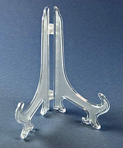 BANBERRY DESIGNS Clear Frosted Easels, Pack of 10 Stands, 7" H for Displaying Book, Picture, Plate