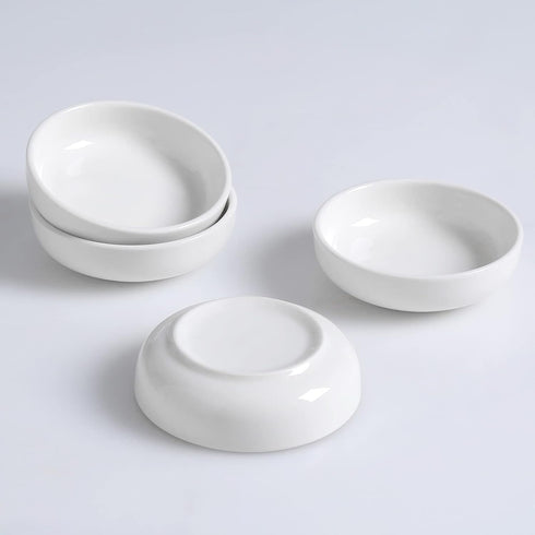 Ceramic Dipping Bowls Set of 6, 3 Oz Mini Pinch Bowls for Soy Sauce, Condiment, Appetizer, Seasoning, White