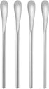 Set of 4 Silver Stainless Steel Coffee Stirrers, 5 Inch Cocktail Beverage Iced Tea Mixing Spoon