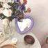 Pink Love Mirror Desktop Makeup Mirror, Wall Mounted Dual-Use Heart-Shaped Vanity Mirror for Girl Room