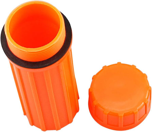 3-in-1 Orange Waterproof Match Storage Box with Firestarter Flint by SE