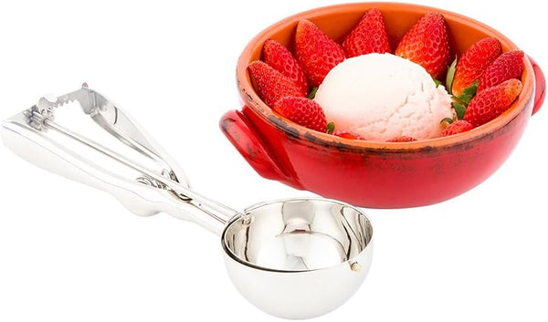 Restaurantware Met Lux 3 Ounce Gelato Scoop - Ambidextrous Ice Cream Scoop with Built-In Blade, Stainless Steel