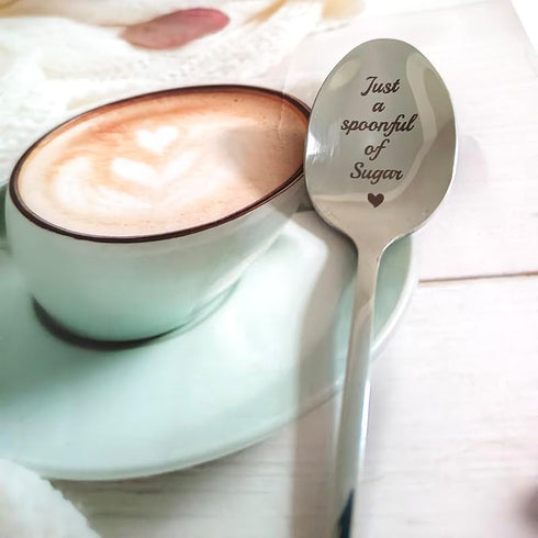 Sugar Lover Gift Spoons for Women Men, Just a Spoonful of Sugar Spoon for Daughter Best Friend
