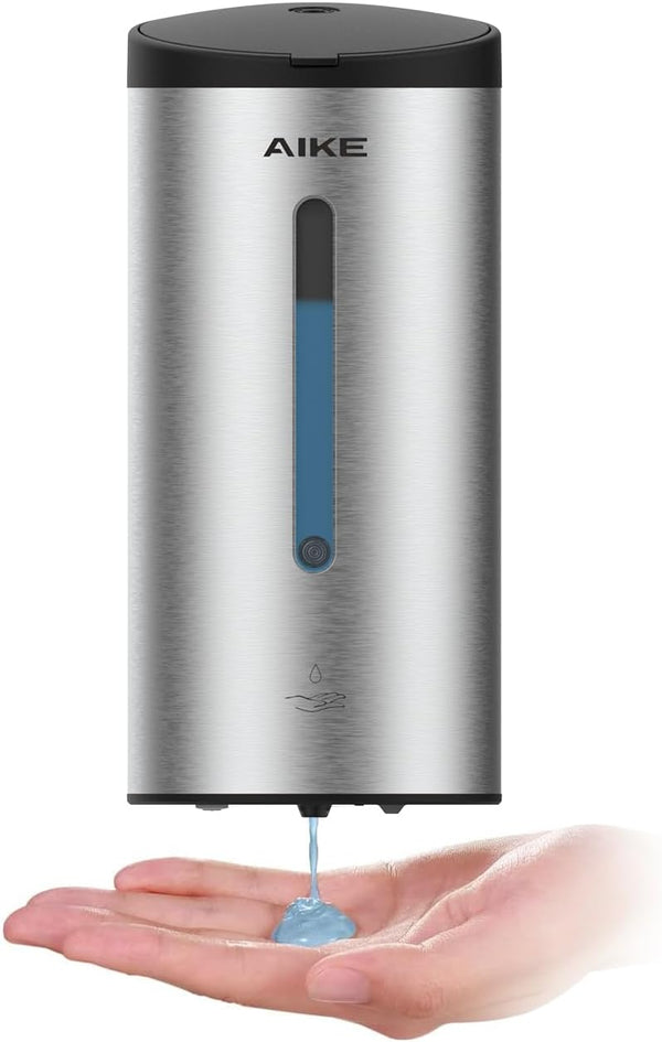AIKE Wall-Mount Automatic Liquid Soap Dispenser, 27oz Large Capacity, Brushed Stainless Steel Finish