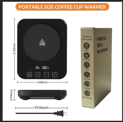 7 Settings,8H 12H Coffee Mug Warmer,Cup Warmer with Temp Auto Shut Off & Timer,Fast Bottle Warmers for All Bottles,The