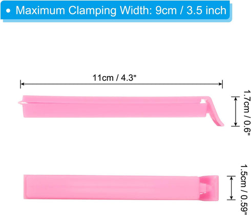 PATIKIL Sealing Clips 4.3 Inch, 20 Pack Reusable Plastic Bag Clamp Sealer for Home Kitchen Food Storage, Pink