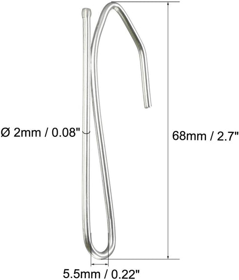 UXCell Pin-On Drapery Hooks - Zinc Plated Long Shanks 2.7" for Curtains - 60 Pcs