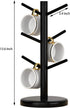 Dorhors Black Coffee Mug Holder Tree, Coffee Bar Organizer with 6 Hooks, Wood Coffee Mug Rack for Counter