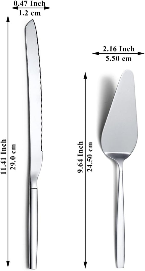 Wedding Cake Knife and Server Set, Cake Cutte Pie Server for Everyday, Wedding and Birthdays, Dishwasher Safe by Evanda