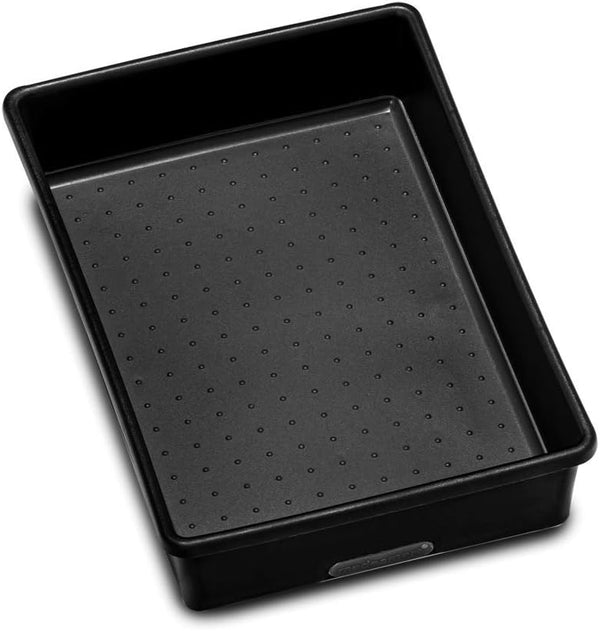 madesmart 9x6 Multi-Purpose Bin, Soft-Grip Handles, Non-Slip Feet, BPA-Free, Small, Carbon
