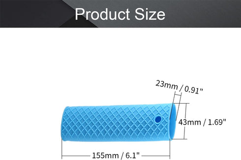 MroMax Silicone Hot Handle Holder, 6.1 Inch Non Slip Potholder for Cast Iron Pot, Blue, 3Pcs