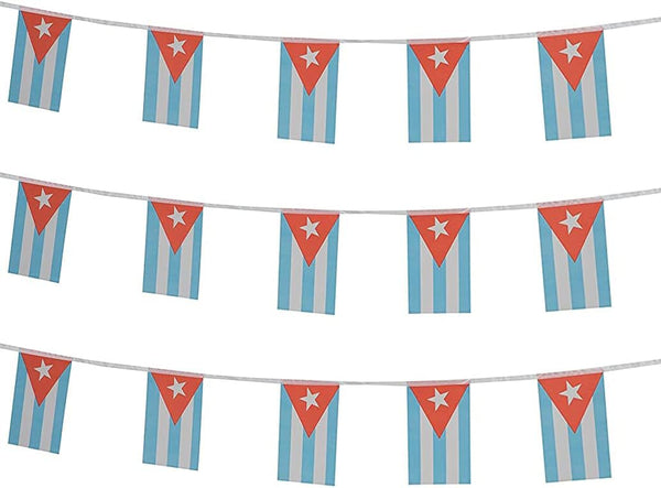 ZXvZYT Cuba Cuban Flag Banner String, Mini Cuba Pennant Flags for Grand Opening, National Sports Events, Party