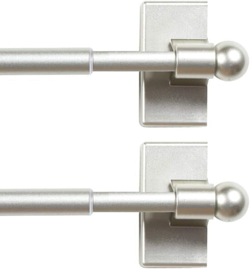 H.VERSAILTEX 2 Pack Magnetic Curtain Rods for Metal Doors, Adjustable Appliances, 9 to 16 Inch, Nickel