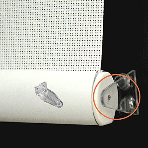4pcs Hold Down Bracket for 1" Mini Blinds - Bottom Rail Hold Clips, Clear Plastic with Install Screws
