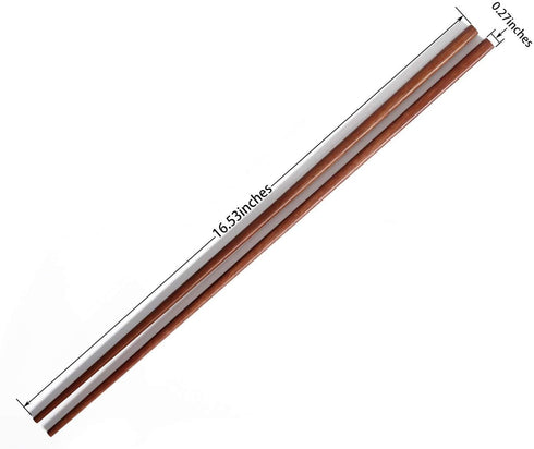 6-Pairs 16.5-Inch Wooden Cooking Chopsticks Set, Long Reusable for Wok Cooking and Asian Deep-Frying