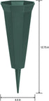 FloraCraft Affinity Green Plastic Cemetery Vase with Permanent Spike, 4.4 inch x 12.75 inch